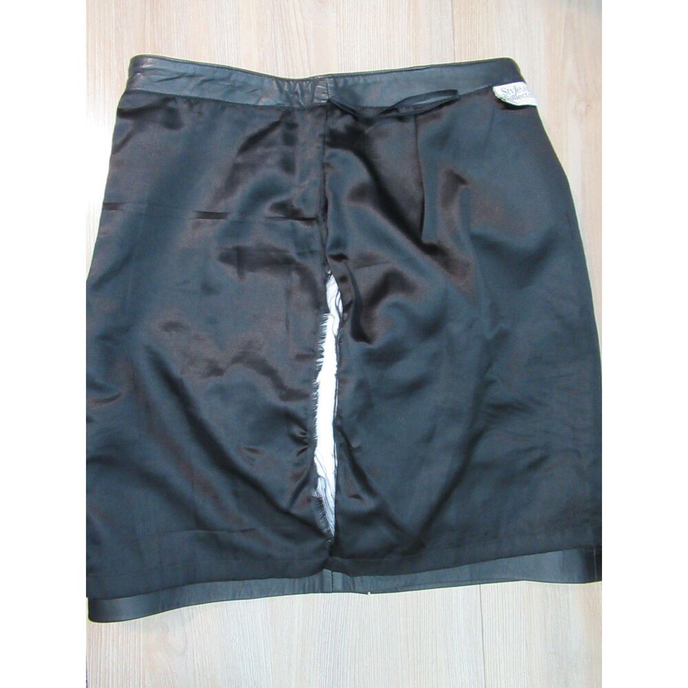 Style & Co Collection Black 100% Leather Mini Skirt Size 10 Vintage Y2K 90's - Picture 5 of 6